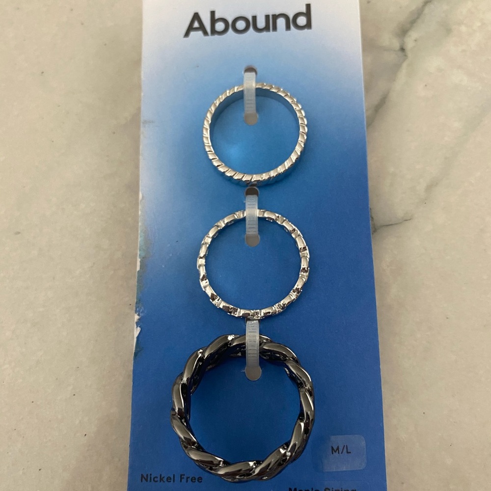 Abound 3 Nickel Free Men’s Rings Sz. M/L